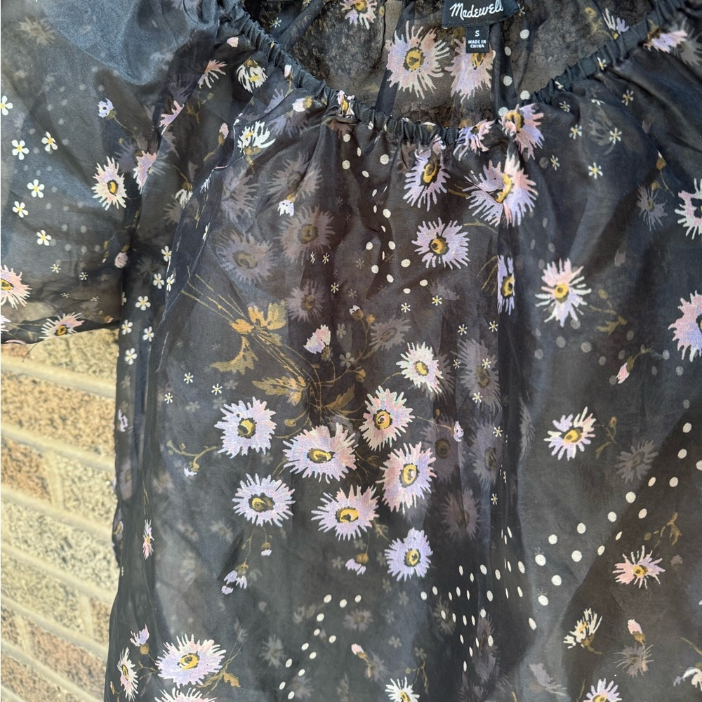 Madewell Floral Organza Dress Overlay - Picture 3 of 4